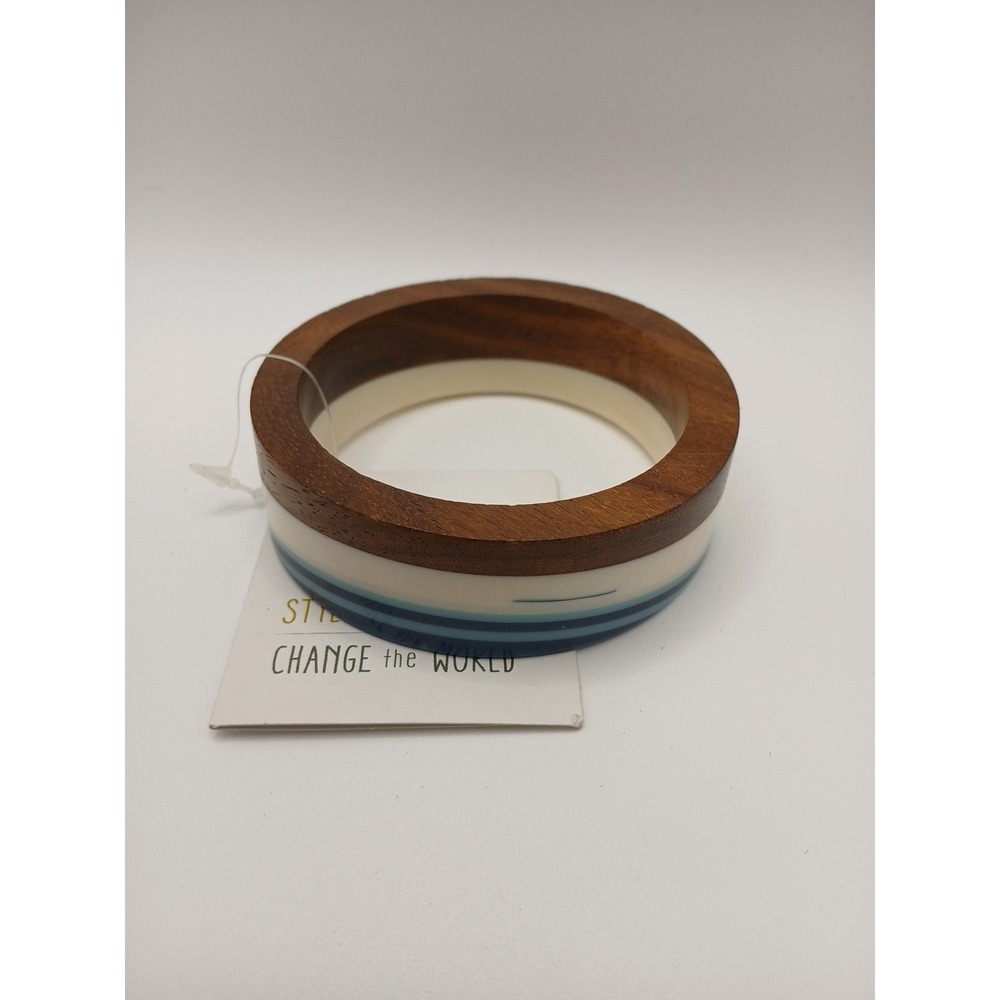 Noonday Collection Bangle Cuff Bracelet Lightweight Painted Wood Made in India